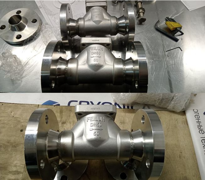 Zapornyye ventili kriogennyye Feilun bez shtokovoy gruppy